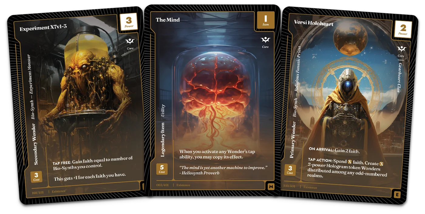 Experiment X7v1-3, Versi Holoheart, The Mind combo cards